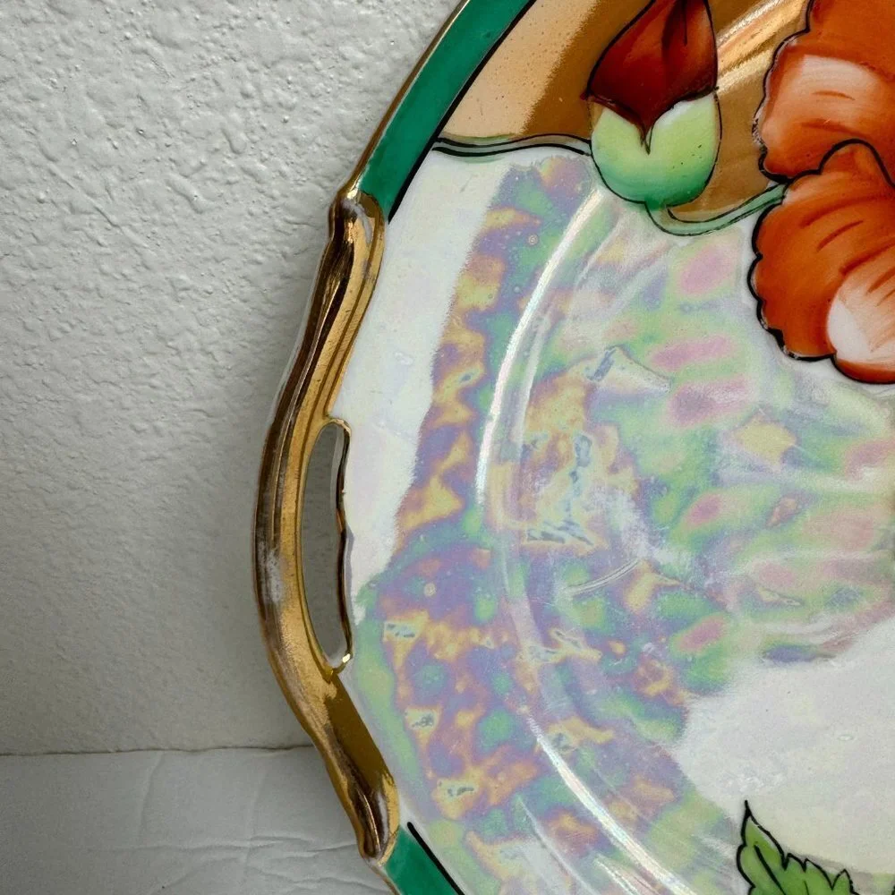 Vintage Noritake Hand Painted Plate Poppies